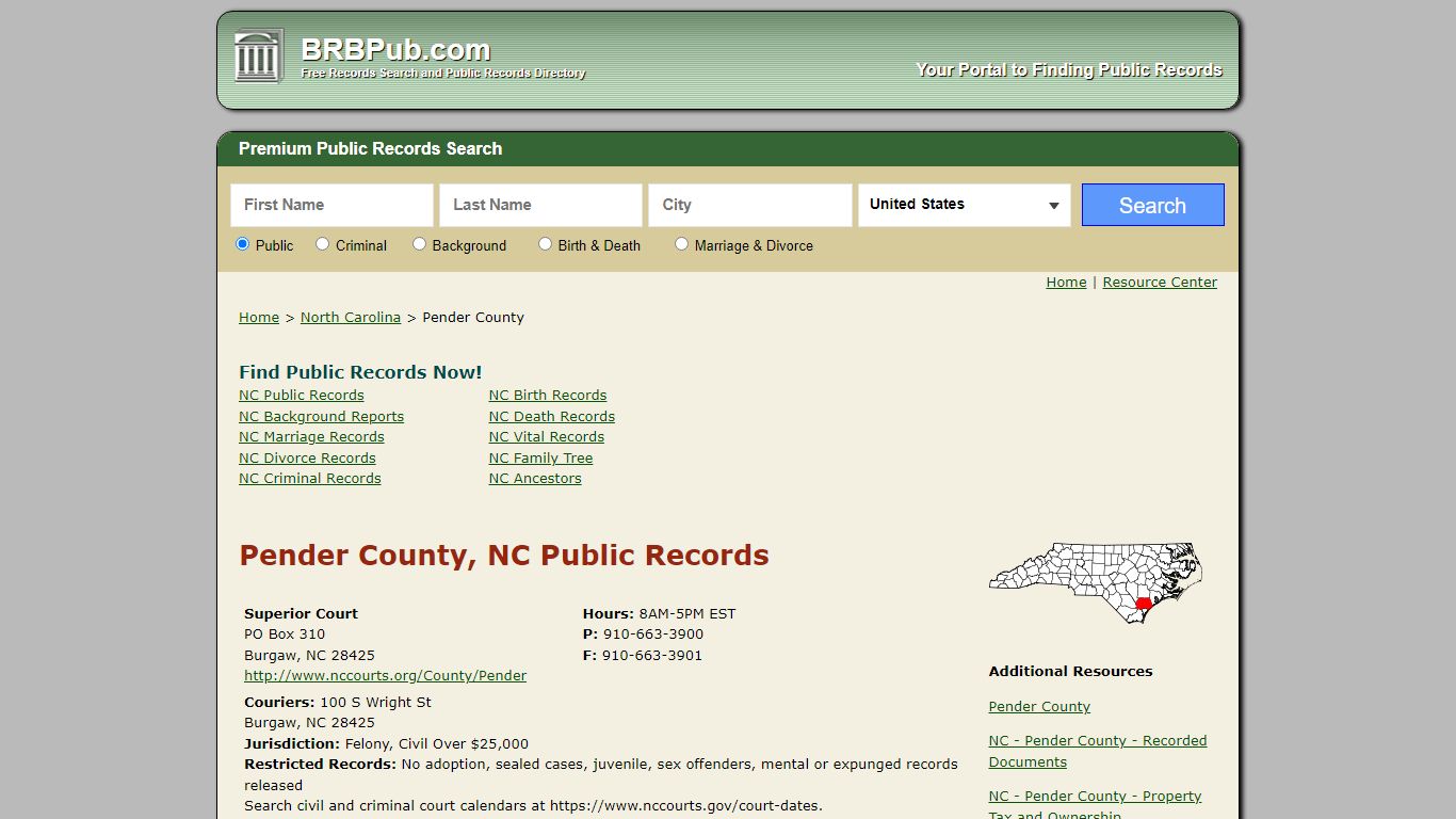 Pender County Public Records | Search North Carolina ...